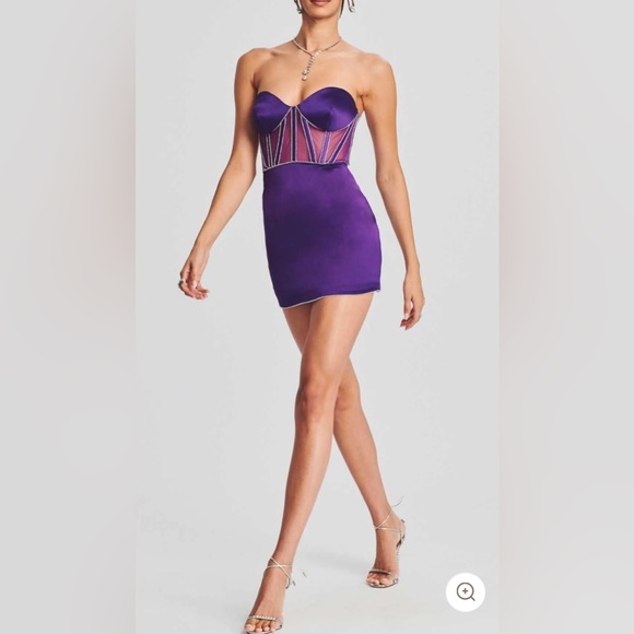Retrofete Purple Strapless Prom Dress - Picture 2 of 15